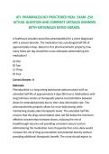 ATI PHARMACOLOGY PROCTORED REAL EXAM 250 ACTUAL QUESTION AND CORRRECT DETAILED ANSWERS WITH RATIONALES RATED AGRADE&period; 2026&sol;2027 FREQUENTLY MOST TESTED Q&A FROM PAST PAPERS &ndash; MOST EXPECTED IN EXAM &ndash; MUST KNOW BEFORE EXAM&NewLine;