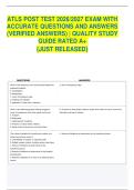ATLS POST TEST 2026&sol;2027 EXAM WITH ACCURATE QUESTIONS AND ANSWERS &lpar;VERIFIED ANSWERS&rpar; &vert; QUALITY STUDY GUIDE RATED A&plus; &lbrace;JUST RELEASED&rcub;