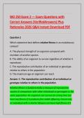 BIO 250 Exam 2 &mdash; Exam Questions with &NewLine;Correct Answers &lpar;VerifiedAnswers&rpar; Plus &NewLine;Rationales 2026 Q&A Instant Download PDF 