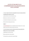 ATI PN FUNDAMENTALS&NewLine;COMPREHENSIVE EXAM QUESTIONS&NewLine;AND ANSWERS