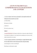 ATI PN FUNDAMENTALS&NewLine;COMPREHENSIVE EXAM QUESTIONS&NewLine;AND ANSWERS