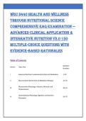 WGU D440 HealtH anD Wellness &NewLine;tHroUGH nUtritional science &NewLine;compreHensive eaQ examination &mdash; &NewLine;aDvanceD clinical application & &NewLine;inteGrative nUtrition v2&period;0 150 &NewLine;mUltiple-cHoice QUestions WitH &NewLine;eviDence-BaseD rationales 