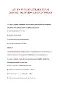 ATI PN FUNDAMENTALS EXAM&NewLine;2026&sol;2027 QUESTIONS AND ANSWERS