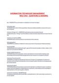 INFORMATION TECHNOLOGY MANAGEMENT&NewLine;WGU C954 &ndash; QUESTIONS & ANSWERS