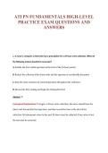 ATI PN FUNDAMENTALS HIGH-LEVEL&NewLine;PRACTICE EXAM QUESTIONS AND&NewLine;ANSWERS