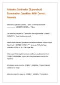 Asbestos Contractor &lpar;Supervisor&rpar; Examination Questions With Correct Answers 