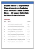 WGU D440 Nutrition OA Study Guide V2&period;0 &NewLine;Advanced Comprehensive Examination &NewLine;Health and Wellness Through Nutritional &NewLine;Science &mdash; 150 Advanced Multiple-Choice &NewLine;Questions with Clinical Rationales&period; 
