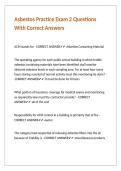 Asbestos Practice Exam 2 Questions With Correct Answers