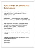 Asbestos Worker Test Questions With Correct Answers