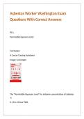 Asbestos Worker Washington Exam Questions With Correct Answers 