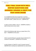 TABC FINAL EXAM WITH WELL &NewLine;SORTED QUESTIONS AND &NewLine;ANSWERS &sol;GRADED A&plus;&sol;BEST FOR &NewLine;THAT GOOD GRADE 
