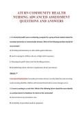 ATI RN COMMUNITY HEALTH&NewLine;NURSING ADVANCED ASSESSMENT&NewLine;QUESTIONS AND ANSWERS