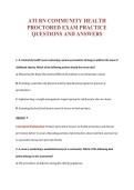 ATI RN COMMUNITY HEALTH&NewLine;PROCTORED EXAM PRACTICE&NewLine;QUESTIONS AND ANSWERS