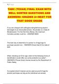 TABC &lpar;TEXAS&rpar; FINAL EXAM WITH &NewLine;WELL SORTED QUESTIONS AND &NewLine;ANSWERS &sol;GRADED A&plus;&sol;BEST FOR &NewLine;THAT GOOD GRADE 