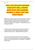 TNCC 8TH EDITION PROVIDER &NewLine;EXAM WITH WELL SORTED &NewLine;QUESTIONS AND ANSWERS &NewLine;&sol;GRADED A&plus;&sol;BEST FOR THAT &NewLine;GOOD GRADE