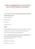 ATI RN COMPREHENSIVE EXIT EXAM -&NewLine;ADVANCED NURSING CONCEPTS