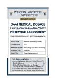 WGU D441 Medical Dosage Calculations & Pharmacology Objective Assessment &vert;  Questions & Answers 2026&sol;2027
