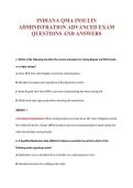 INDIANA QMA INSULIN&NewLine;ADMINISTRATION ADVANCED EXAM&NewLine;QUESTIONS AND ANSWERS