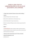 INDIANA QMA INSULIN&NewLine;ADMINISTRATION ACTUAL EXAM&NewLine;QUESTIONS AND ANSWERS