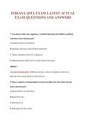 INDIANA QMA EXAM LATEST ACTUAL&NewLine;EXAM QUESTIONS AND ANSWERS