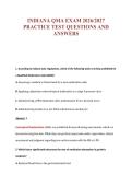 INDIANA QMA EXAM 2026&sol;2027&NewLine;PRACTICE TEST QUESTIONS AND&NewLine;ANSWERS