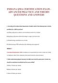 INDIANA QMA CERTIFICATION EXAM -&NewLine;ADVANCED PRACTICE AND THEORY&NewLine;QUESTIONS AND ANSWERS
