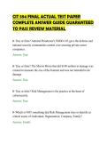 CIT 594 FINAL ACTUAL TEST PAPER&NewLine;COMPLETE ANSWER GUIDE GUARANTEED&NewLine;TO PASS REVIEW MATERIAL&NewLine;