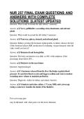 NUR 257 FINAL EXAM QUESTIONS AND ANSWERS WITH COMPLETE SOLUTIONS &vert;&vert;LATEST UPDATED
