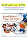 &NewLine;COMPLETE TEST BANK&colon;&NewLine;For Critical Thinking&comma; Clinical Reasoning&comma; And Clinical Judgment&colon; A Practical Approach 6th Edition&NewLine;By Rosalinda Alfaro-Lefevre &lpar;Author&rpar; Graded A&plus; Latest Update &NewLine;