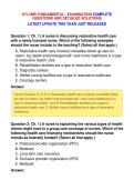 ATI CMS FUNDAMENTAL - EXAMINATION COMPLETE&NewLine;QUESTIONS AND DETAILED SOLUTIONS&NewLine;LATEST UPDATE THIS YEAR JUST RELEASED