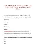 AMCA CLINICAL MEDICAL ASSISTANT&NewLine;CERTIFICATION &lpar;CMAC&rpar; PRACTICE&NewLine;EXAM