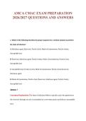 AMCA CMAC EXAM PREPARATION&NewLine;2026&sol;2027 QUESTIONS AND ANSWERS