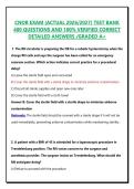 CNOR EXAM &lpar;ACTUAL 2026&sol;2027&rpar; TEST BANK 400 QUESTIONS AND 100&percnt; VERIFIED CORRECT DETAILED ANSWERS &sol;GRADED A&plus;