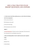 AMCA CMAC PRACTICE EXAM&NewLine;2026&sol;2027 QUESTIONS AND ANSWERS