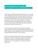 CITI FINAL STUDY GUIDE 2026&NewLine;COMPLETE QUESTIONS AND ANSWERS