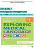 Test Bank For Exploring Medical Language&colon; A Student-Directed Approach 11th Edition by Myrna LaFleur Brooks&vert; 9780323711562&vert; All Chapters 1-16&vert;LATEST