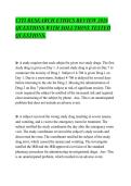 CITI RESEARCH ETHICS REVIEW 2026&NewLine;QUESTIONS WITH SOLUTIONS TESTED&NewLine;QUESTIONS&period;&NewLine;