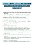 CITI TRAINING ACTUAL EXAM PAPER&NewLine;2026 QUESTIONS WITH ANSWERS&NewLine;GRADED A&plus;&NewLine;