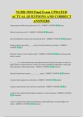 NURB 3030 Final Exam UPDATED &NewLine;ACTUAL QUESTIONS AND CORRECT &NewLine;ANSWERS