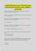 NURB 3030 Final Exam UPDATED Study &NewLine;UPDATED QUESTIONS AND CORRECT &NewLine;ANSWERS