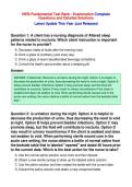 HESI Fundamental Test Bank - Examination Complete&NewLine;Questions and Detailed Solutions&NewLine;Latest Update This Year Just Released