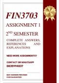 FIN3703 ASSIGNMENT 1 SEMESTER 2 2026 - COMPLETE ANSWERS