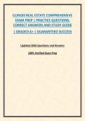 ILLINOIS REAL ESTATE COMPREHENSIVE EXAM PREP &vert; PRACTICE QUESTIONS&comma; CORRECT ANSWERS AND STUDY GUIDE