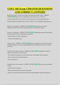 COUC 601 Exam UPDATED QUESTIONS &NewLine;AND CORRECT ANSWERS