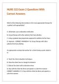 NURS 322 Exam 2 Questions With Correct Answers