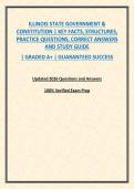 ILLINOIS STATE GOVERNMENT & CONSTITUTION &vert; KEY FACTS&comma; STRUCTURES&comma; PRACTICE QUESTIONS&comma; CORRECT ANSWERS AND STUDY GUIDE