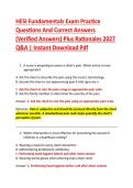 HESI Fundamentals Exam Practice &NewLine;Questions And Correct Answers &NewLine;&lpar;Verified Answers&rpar; Plus Rationales 2027 &NewLine;Q&A &vert; Instant Download Pdf 