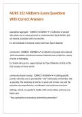 NURS 322 Midterm Exam Questions With Correct Answers
