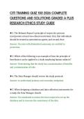 CITI TRAINING QUIZ 100 2026 COMPLETE&NewLine;QUESTIONS AND SOLUTIONS GRADED A PLUS&NewLine;RESEARCH ETHICS STUDY GUIDE