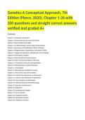Genetics A Conceptual Approach&comma; 7th Edition &lpar;Pierce&comma; 2020&rpar;&comma; Chapter 1-26 with 200 questions and straight correct answers verified and graded A&plus;